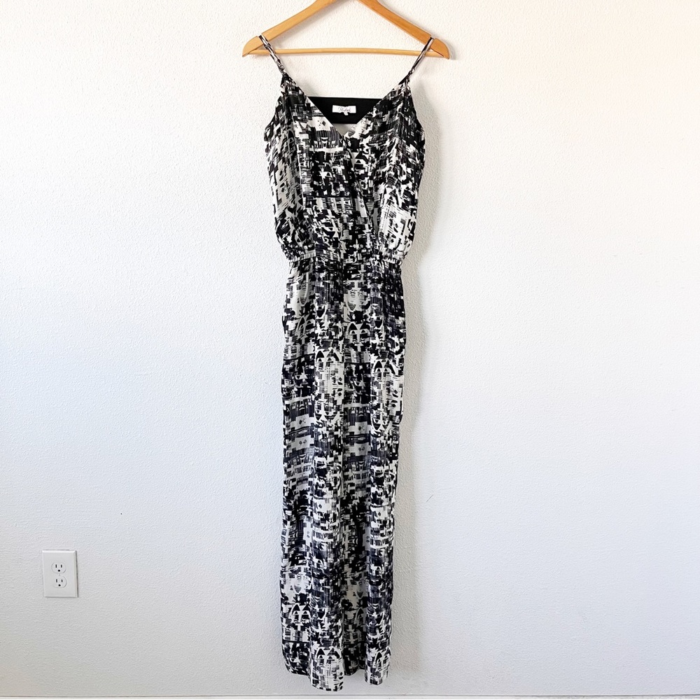 Parker Black White Lita Silk Jumpsuit